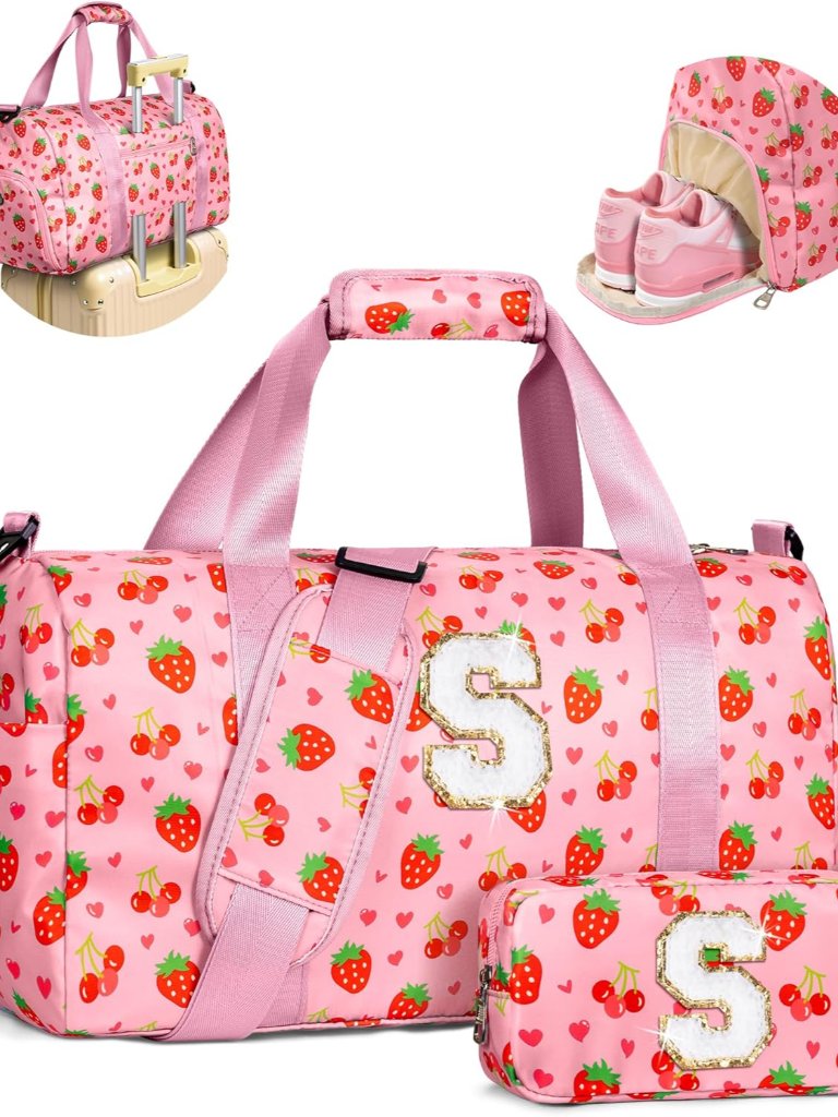 Birthday Gift For Girl Kid, Cute Travel Duffle Bag For Kids, Pink S